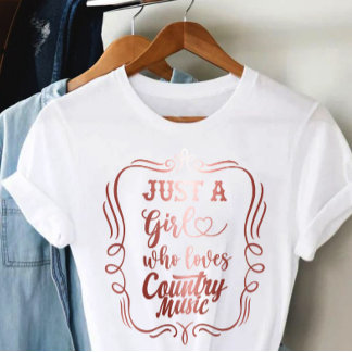 Nur ein Mädchen, das Country Music Liebe T-Shirt