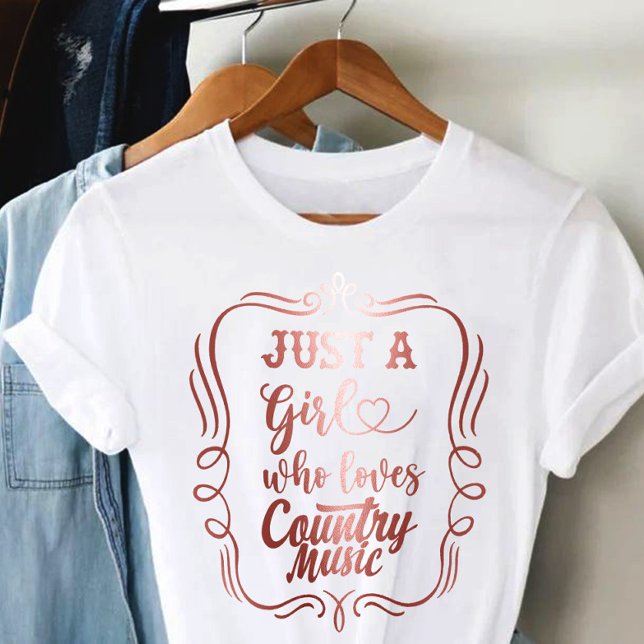 Nur ein Mädchen, das Country Music Liebe T-Shirt (Von Creator hochgeladen)