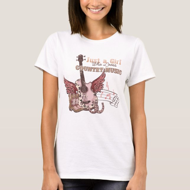Nur ein Mädchen, das Country Music Liebe T-Shirt (Vorderseite)