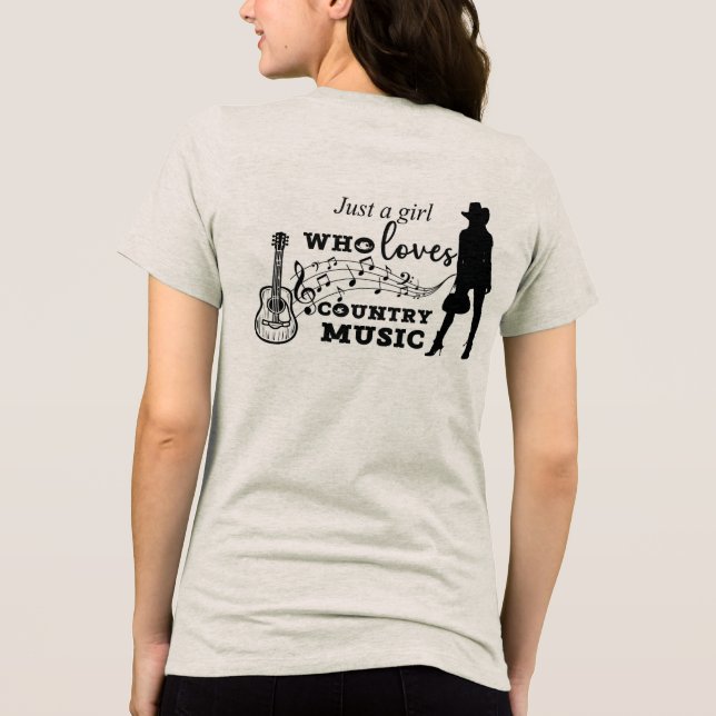 Nur ein Mädchen, das Country Music Lieben Tri-Blend Shirt (Rückseite)