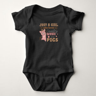 Nur ein Mädchen, das Country Music und Schweine Li Baby Strampler