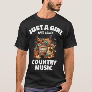 Nur ein Mädchen, das Country-Musik liebt, Musiklie T-Shirt