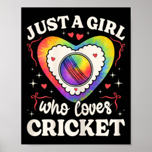 Nur ein Mädchen, das Cricket liebt 60er 70er Hippi Poster