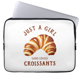 Nur ein Mädchen, das Croissants Lieben Laptopschutzhülle