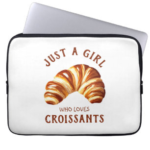 Nur ein Mädchen, das Croissants Lieben Laptopschutzhülle