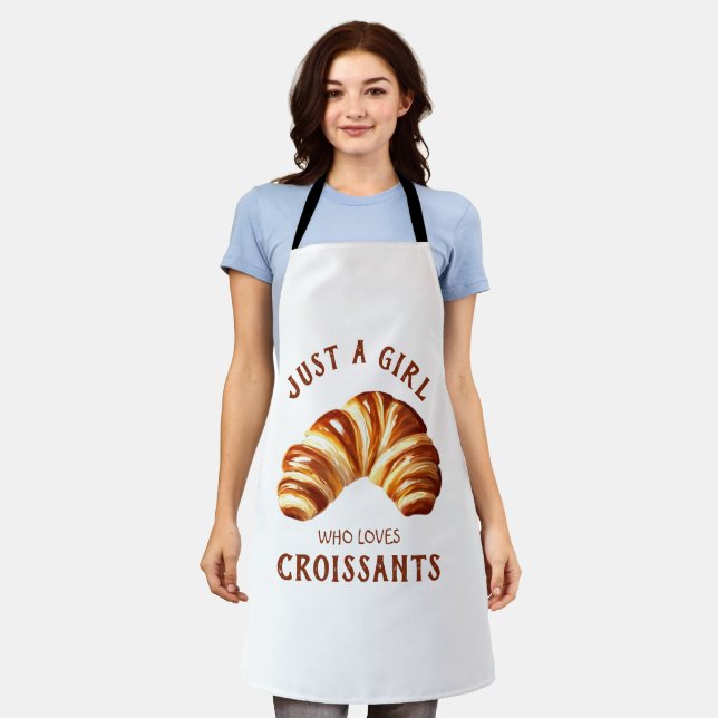 Nur ein Mädchen, das Croissants Lieben Schürze (Getragen)