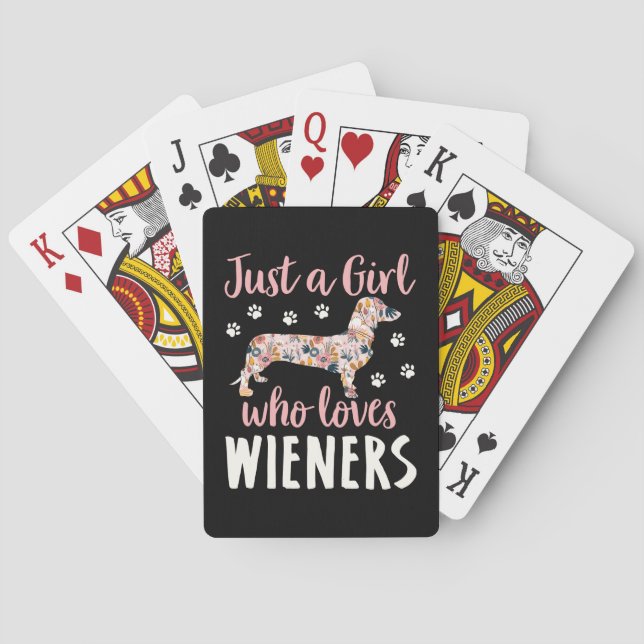 Nur ein Mädchen, das Dackeln Liebe Spielkarten (Rückseite)