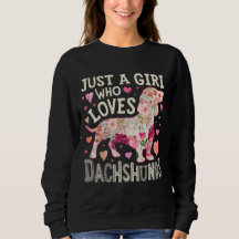 Nur ein Mädchen, das Dackeln Liebe