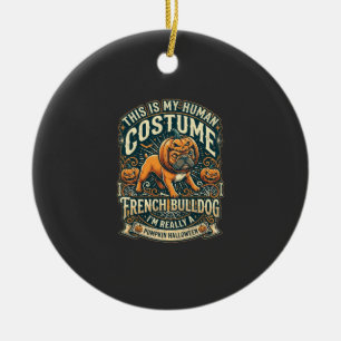 Nur ein Mädchen, das den Halloween-Postdienst-Hexe Keramik Ornament