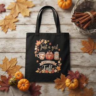 Nur ein Mädchen, das den Herbst Kaffee Herbst lieb Tasche