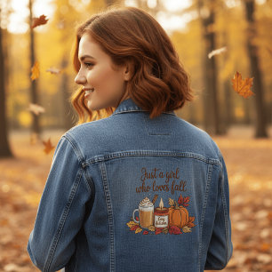 Nur ein Mädchen, das den Herbst liebt" Gemütliche  Jeansjacke