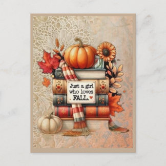 Nur ein Mädchen, das den Herbst liebt Grußkarte | Postkarte