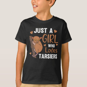 Nur ein Mädchen, das den Niedlichen Affen Tarsier T-Shirt