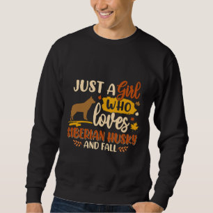 Nur ein Mädchen, das den sibirischen Husky-besten  Sweatshirt