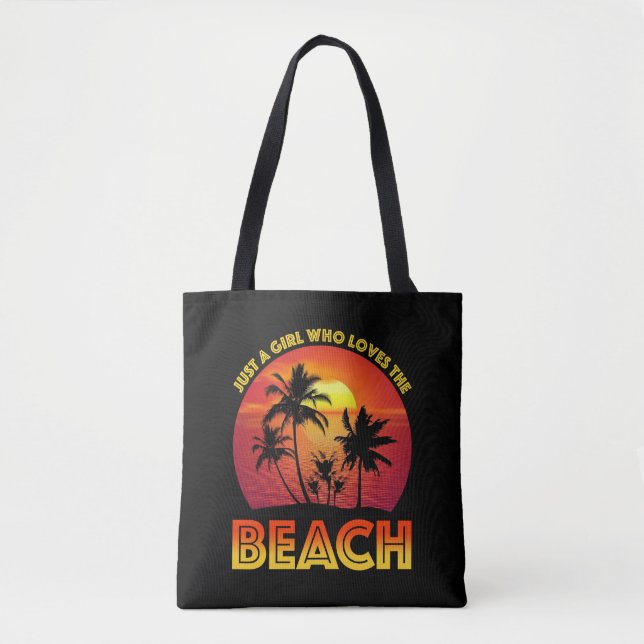 Nur ein Mädchen, das den Strand Liebe Tasche (Vorderseite)