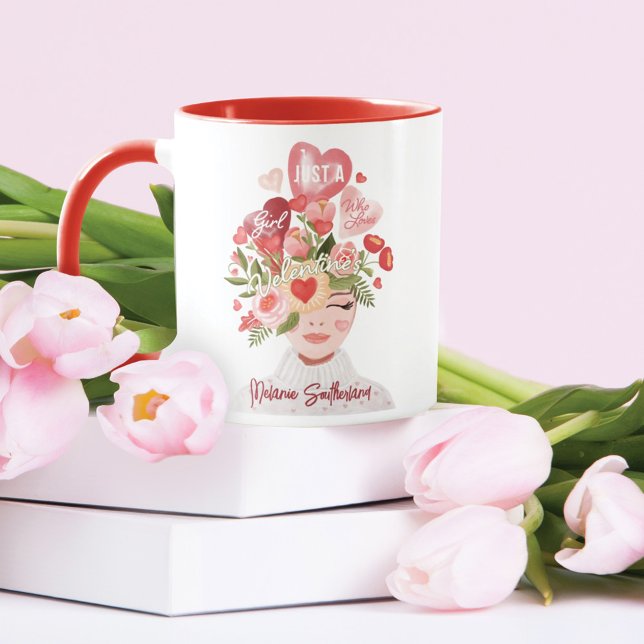 Nur ein Mädchen, das den Valentinstag Liebe Tasse (Von Creator hochgeladen)