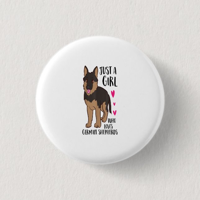 Nur ein Mädchen, das deutsche Schäferhunde Liebe Button (Vorderseite)