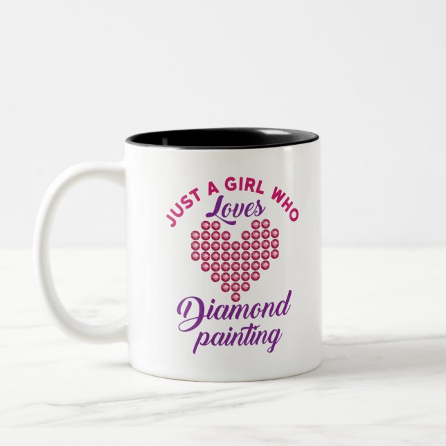 Nur ein Mädchen, das Diamantgemälde  Zweifarbige Tasse (Links)