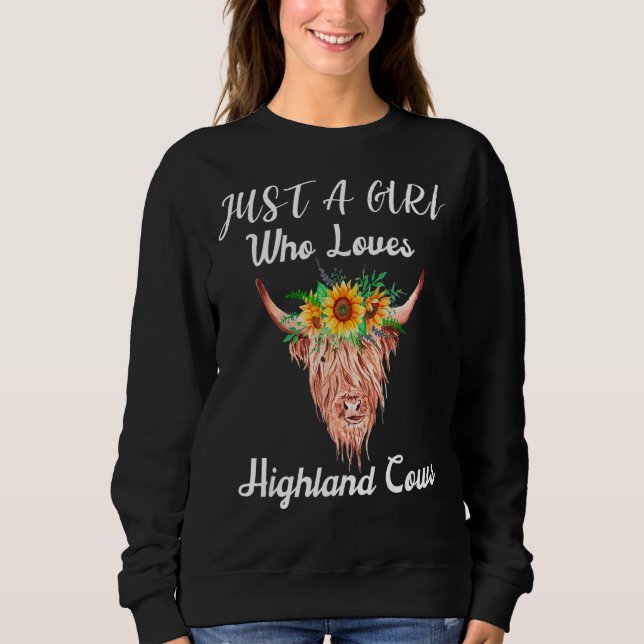 Nur ein Mädchen, das die Liebe von Kühen im Hochla Sweatshirt (Vorderseite)