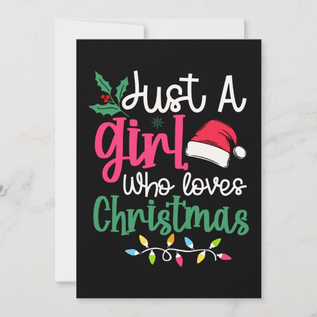 "NUR EIN MÄDCHEN, DAS DIE LIEBEN WEIHNACHTEN HAT" EINLADUNG (Vorderseite)