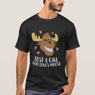 Nur ein Mädchen, das die Lieben zum lustigen Elchm T-Shirt