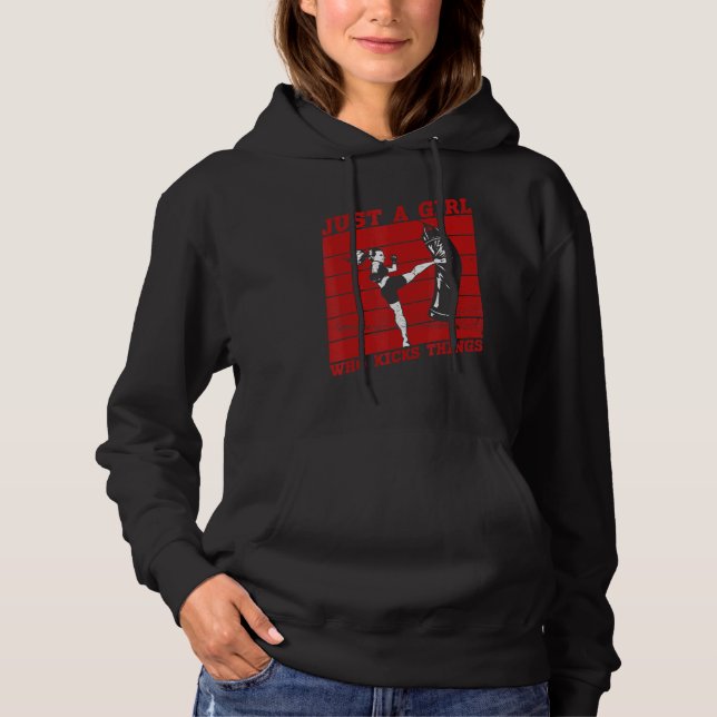 Nur ein Mädchen, das die materiellen Künste kickt Hoodie (Vorderseite)