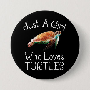 Nur ein Mädchen, das die Schildkröten Liebe Button