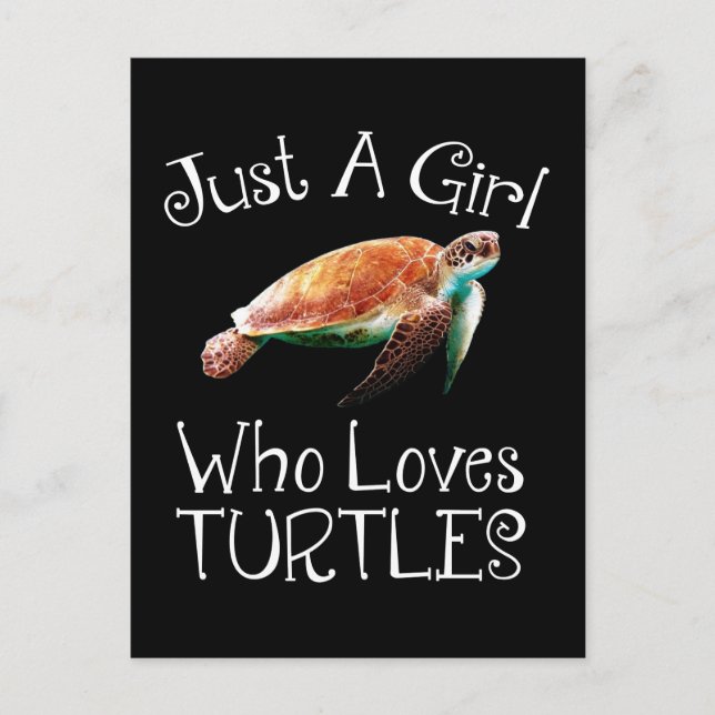 Nur ein Mädchen, das die Schildkröten Liebe Postkarte (Vorderseite)