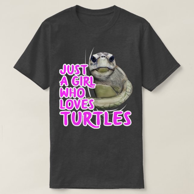 Nur ein Mädchen, das die Schildkröten Liebe T-Shirt (Design vorne)