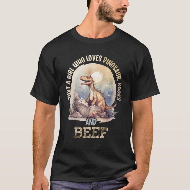 Nur ein Mädchen, das Dinosaurier, Bücher und Rinde T-Shirt (Vorderseite)