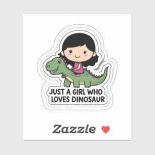 Nur ein Mädchen, das Dinosaurier Liebe Aufkleber