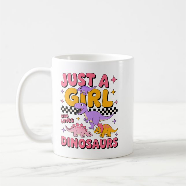 Nur ein Mädchen, das Dinosaurier Liebe Kaffeetasse (Links)