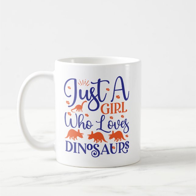 Nur ein Mädchen, das Dinosaurier Liebe Kaffeetasse (Links)