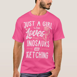 Nur ein Mädchen, das Dinosaurier Liebe und Dino sc T-Shirt