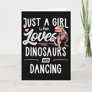 Nur Ein Mädchen Das Dinosaurier Und Tanzende Dinos Karte