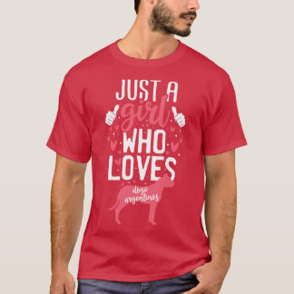 Nur ein Mädchen, das Dogo Argentinos Lieben T-Shirt