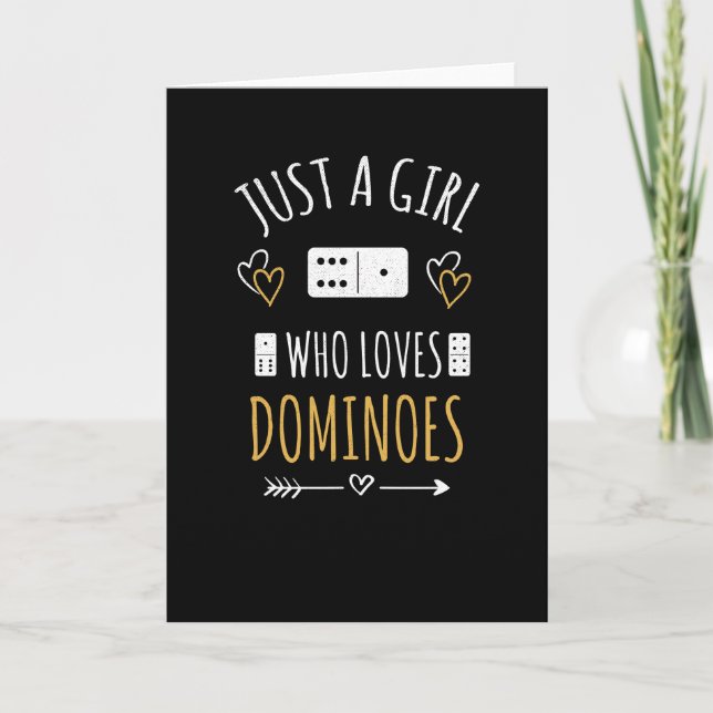 Nur ein Mädchen, das Dominoes Lover  Dominospiele  Karte (Vorderseite)