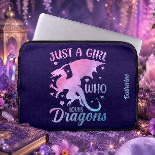 Nur ein Mädchen, das Drachen liebt - Fantasy-Drach Laptopschutzhülle