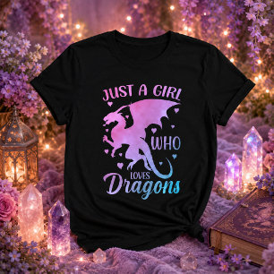 Nur ein Mädchen, das Drachen liebt - Fantasy-Drach T-Shirt