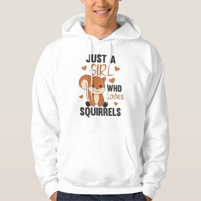 Nur ein Mädchen, das Eichhörnchen Liebe Süßes Eich Hoodie (Vorderseite)