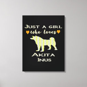 Nur ein Mädchen, das ein Geschenk von Akita Liebe, Leinwanddruck