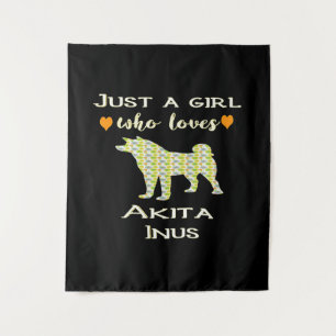 Nur ein Mädchen, das ein Geschenk von Akita Liebe, Wandteppich