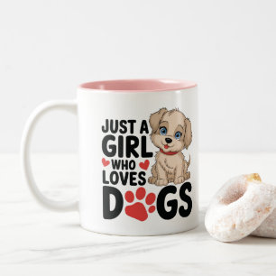Nur ein Mädchen, das ein lustiges Design Liebe Zweifarbige Tasse