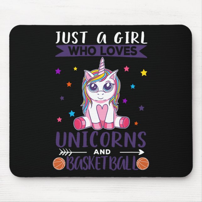 Nur ein Mädchen, das Einhorn und Basketball Liebe Mousepad (Vorne)