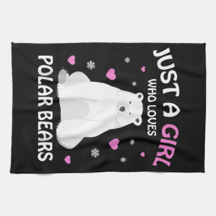 Nur ein Mädchen, das Eisbären Liebe, Girls Polar B Geschirrtuch