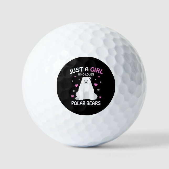 Nur ein Mädchen, das Eisbären Liebe, Girls Polar B Golfball (Vorderseite)
