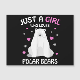 Nur ein Mädchen, das Eisbären Liebe, Girls Polar B Magnetkarte