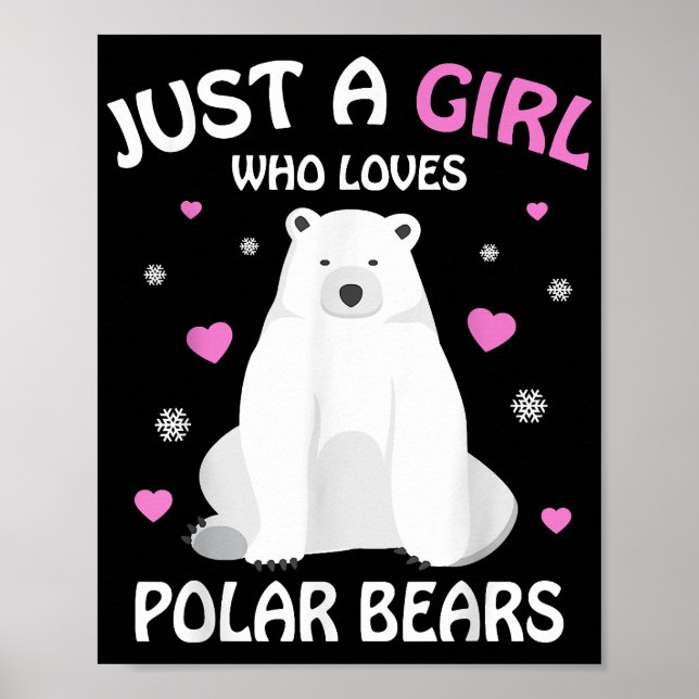 Nur ein Mädchen, das Eisbären Liebe, Girls Polar B Poster (Vorne)