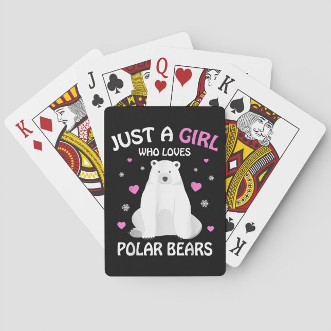 Nur ein Mädchen, das Eisbären Liebe, Girls Polar B Spielkarten (Rückseite)