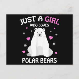 Nur Ein Mädchen Das Eisbären Mädchen Eisbär Liebt Feiertagspostkarte